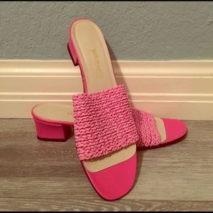 Jack Rogers Fuschia Pink Lexi Raffia Block Sandals